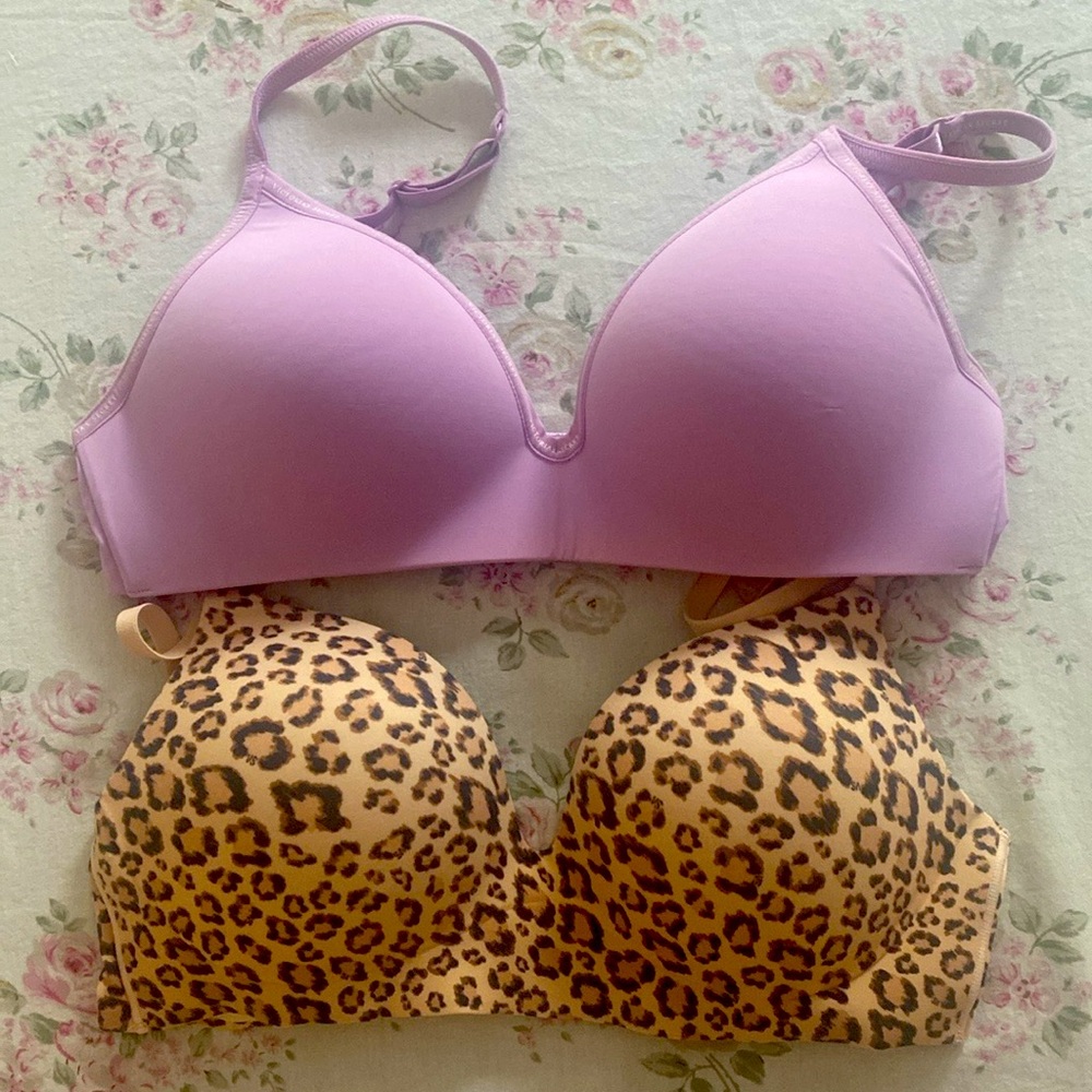 Victoria's Secret 2 36B bras: padded no-wire & t-shirt lightly lined wireless